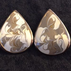 Vintage painted costume jewelry earrings